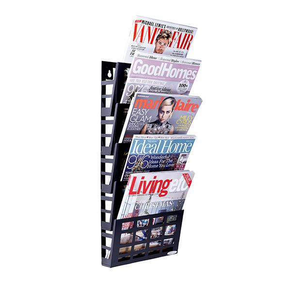 Zwart Rooster tijdschriftenrek 5 lades tijdschriften